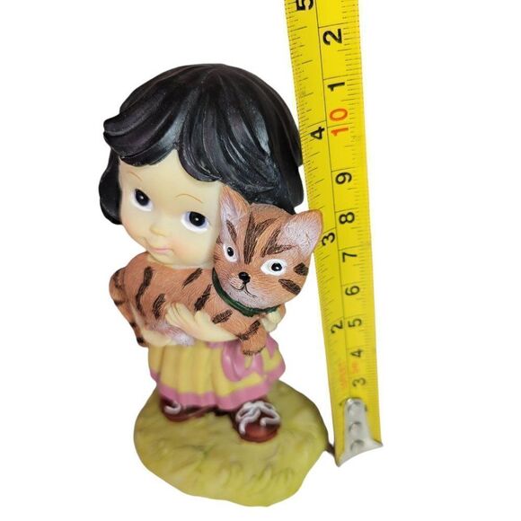Tender Times Girl Holding Cat Collectible Figurine - Picture 10 of 10